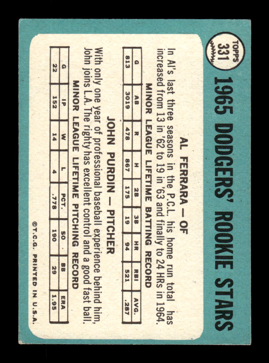 1965 Topps #331 1965 Rookie Stars Los Angeles Dodgers EXMT CS26015583
