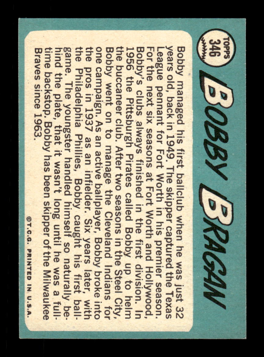 1965 Topps #346 Bobby Bragan Milwaukee Braves EXMT CS26015597