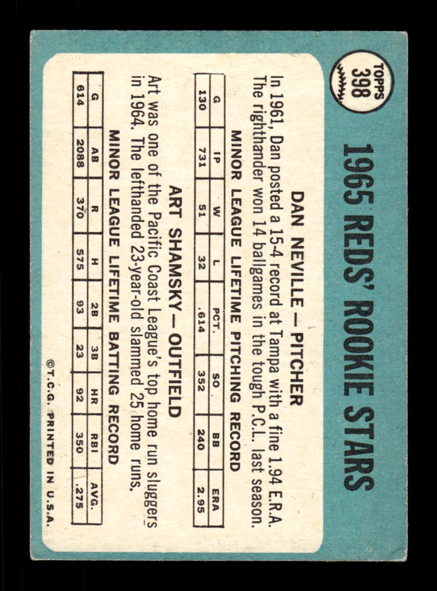 1965 Topps #398 Reds 1965 Rookie Stars VGEX CS26015641