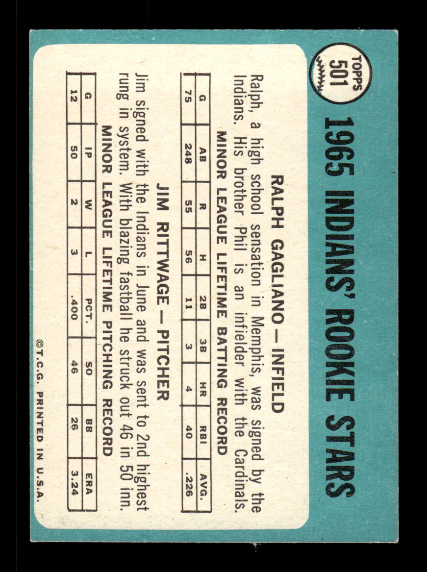 1965 Topps #501 1965 Rookie Stars Cleveland Indians EXMT CS26015735