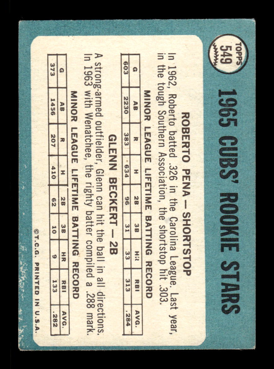 1965 Topps #549 1965 Rookie Chicago Cubs EXMT CS26015778