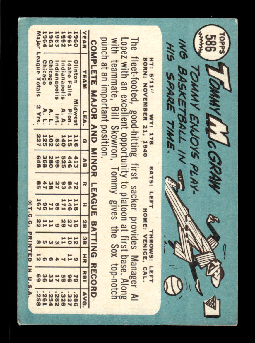 1965 Topps #586 Tommy McCraw Chicago White Sox EXMT CS26015813
