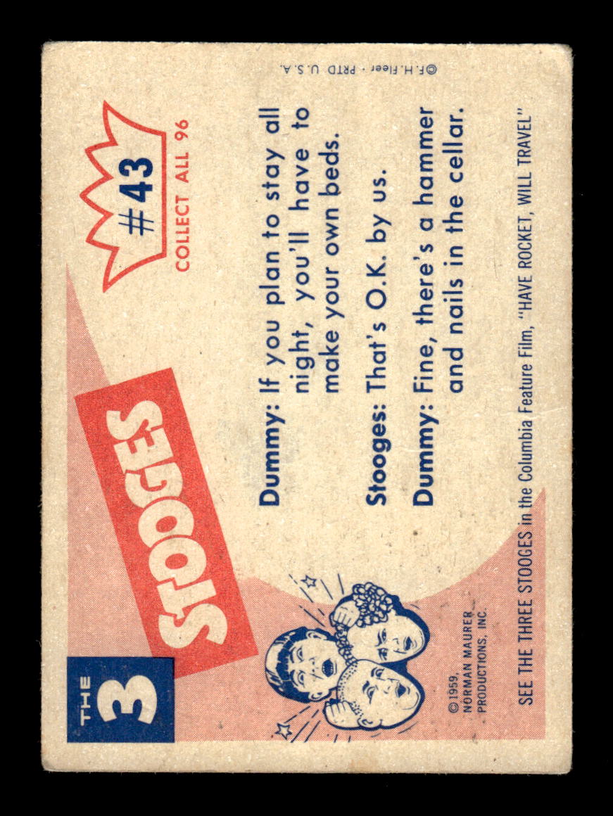 1959 Fleer The Three Stooges #43 No down payment. VG CS26016359