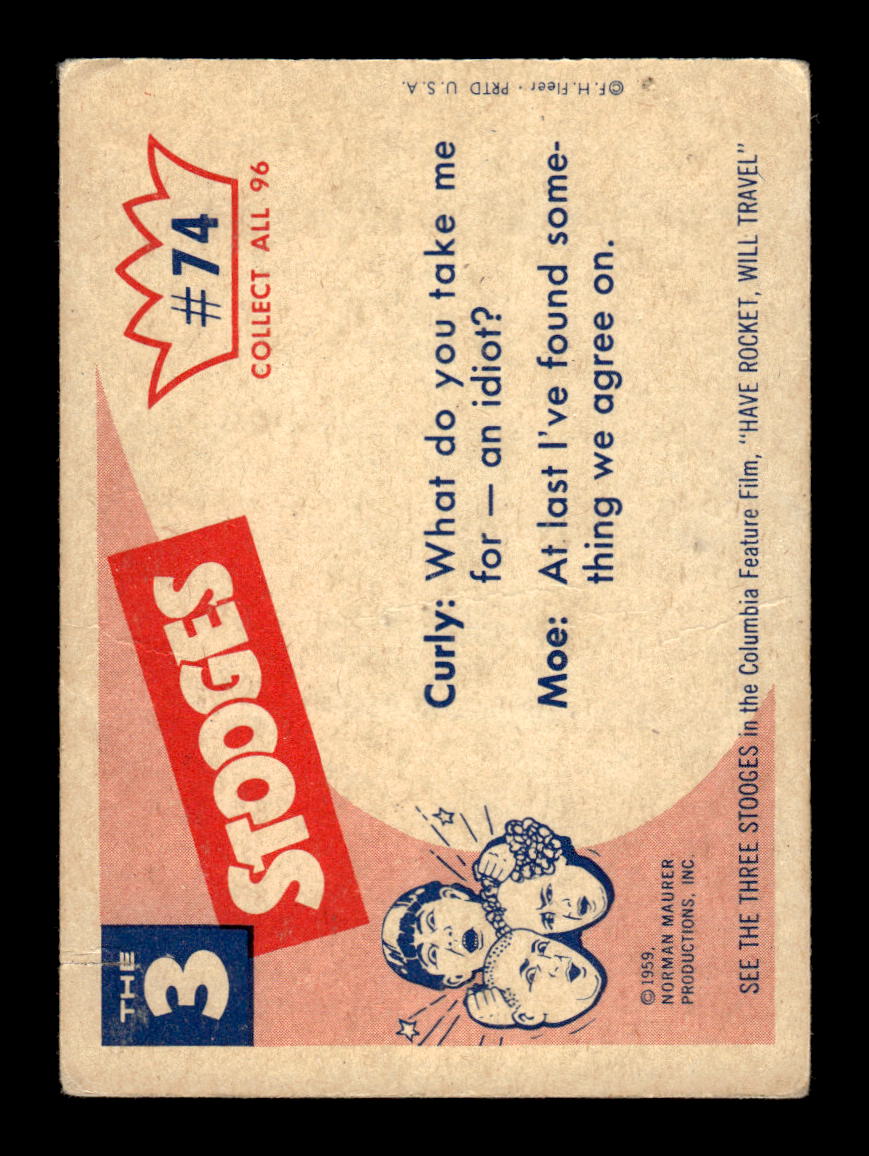 1959 Fleer The Three Stooges #74 Just don't break anything! VG CS26016365