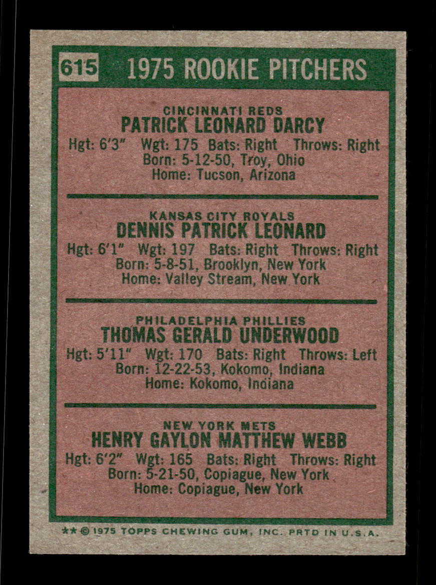 1975 Topps #615 Rookie Pitchers Philadelphia Phillies VGEX CS26016763