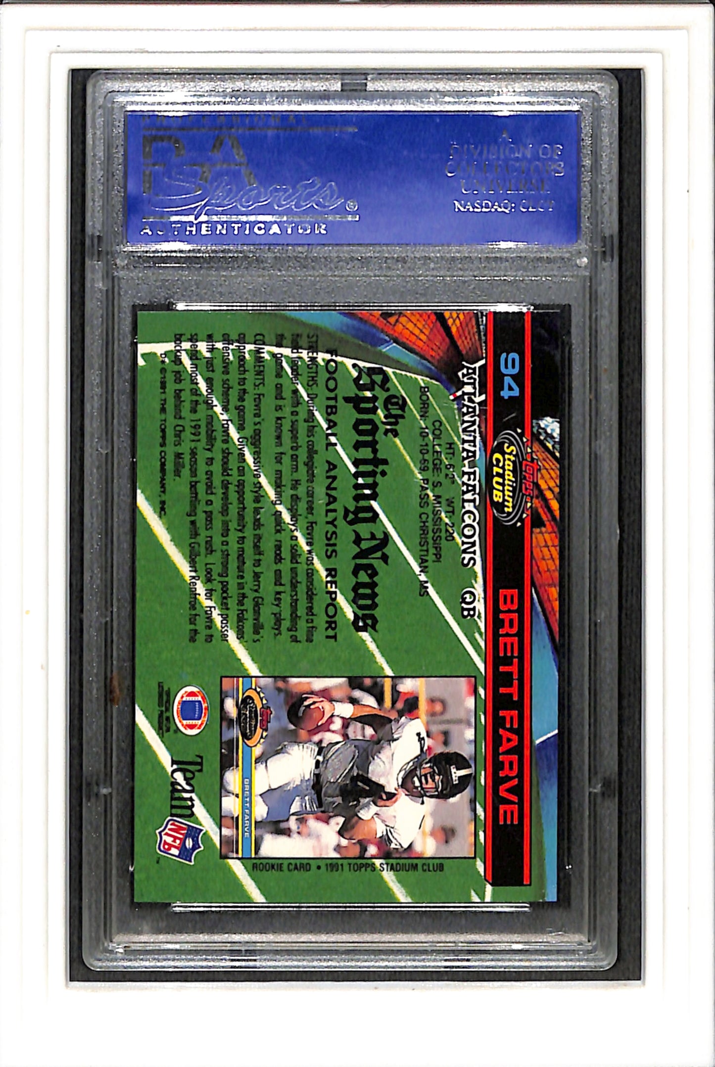 1991 Stadium Club #94 Brett Farve PSA 9 SN 30388420