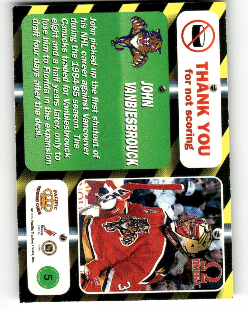 1997-98 Pacific Omega #5 John Vanbiesbrouck Florida Panthers EX CS26017129
