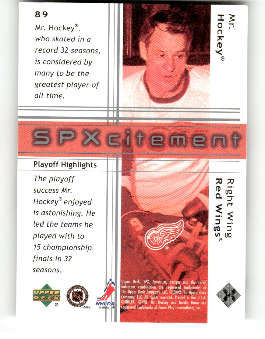 2002-03 SPx #89 Gordie Howe Detroit Red Wings EX CS26017149