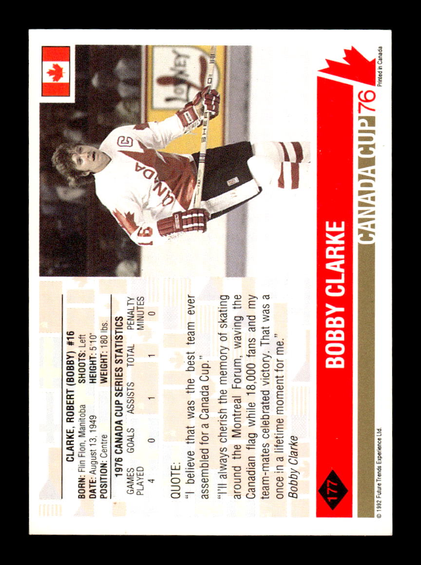 1992 Future Trends '76 Canada Cup #177 Bobby Clarke Canada EX CS26017156