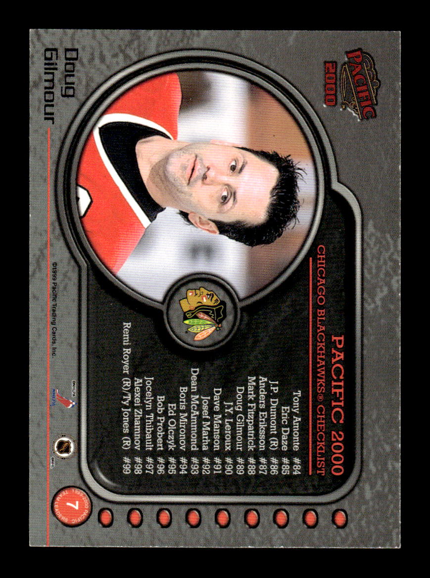 1999-00 Pacific #7 Doug Gilmour Chicago Blackhawks EX CS26017188