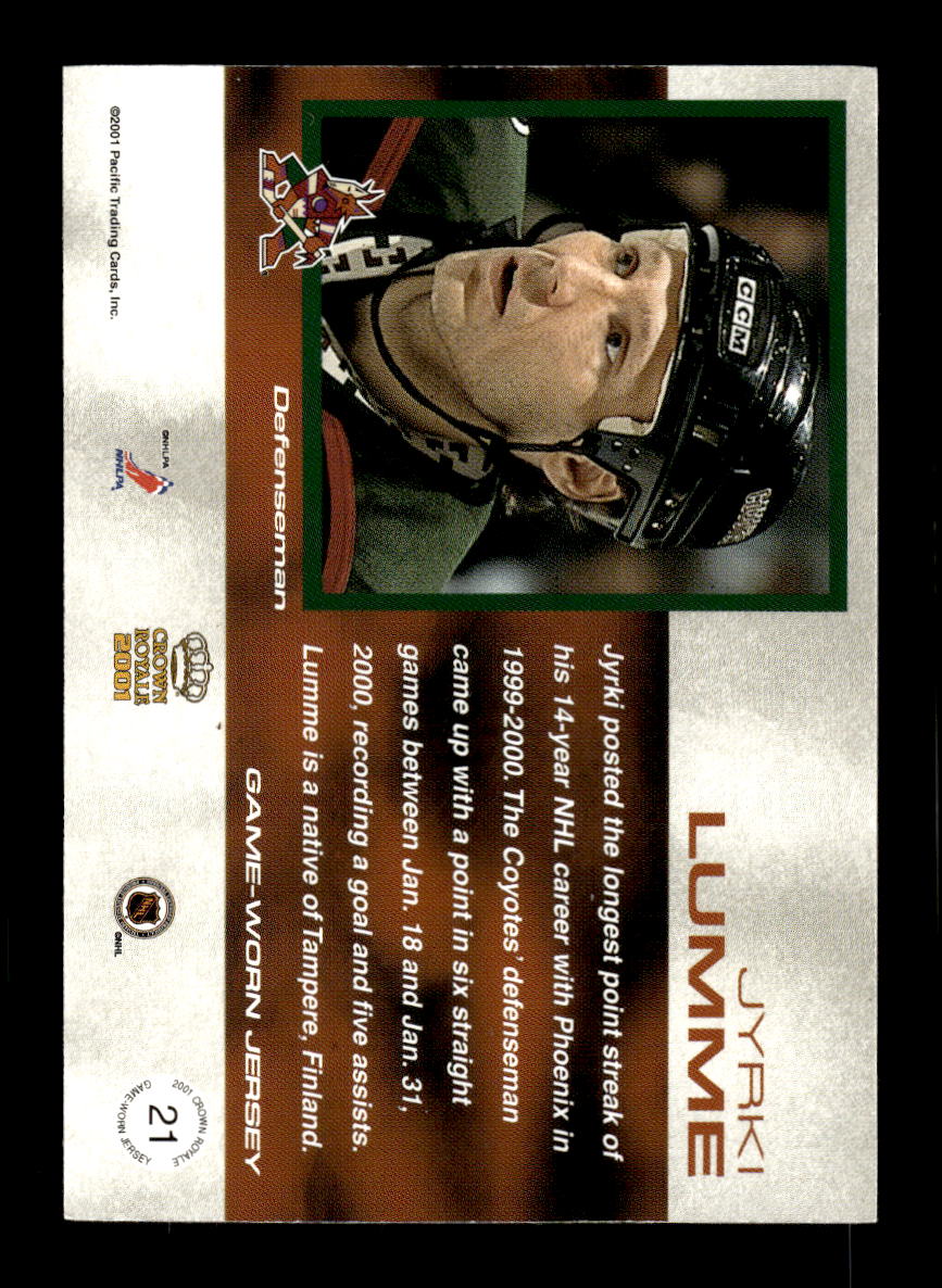 2000-01 Pacific Crown Royale #21 Jyrki Lumme Phoenix Coyotes EX CS26017255