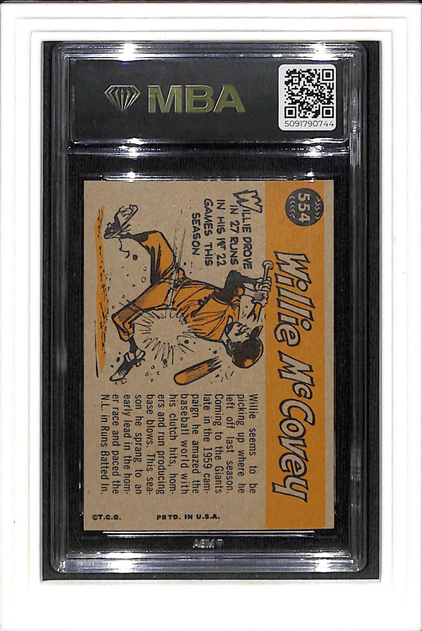 1960 Topps #554 Willie McCovey MBA 6 SN 5091790744