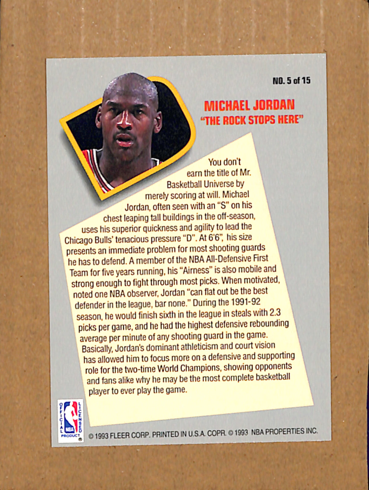 1992-93 Fleer #5 Michael Jordan Chicago Bulls NMT CS26017764