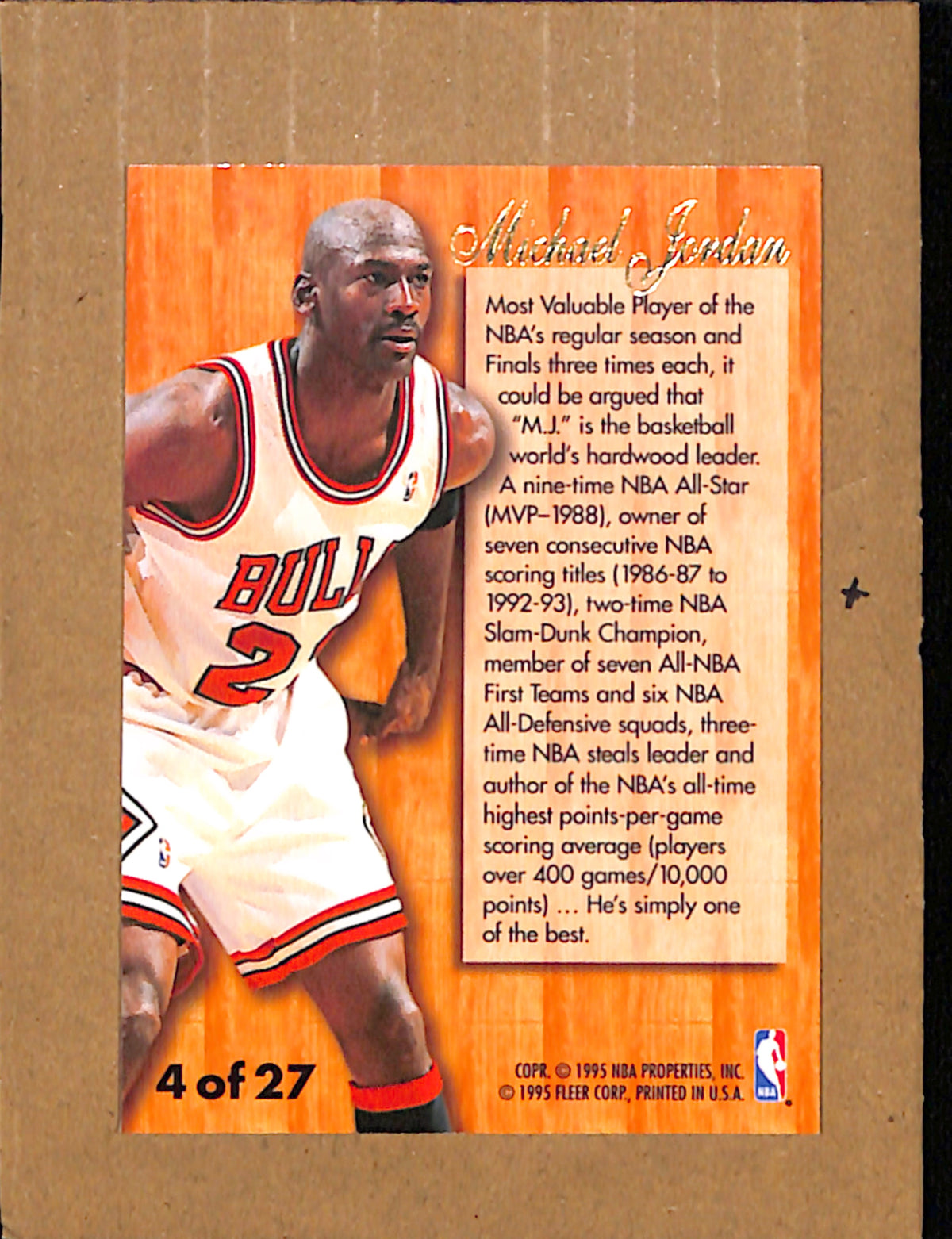 1995-96 Fleer #4 Michael Jordan Chicago Bulls NMT CS26017869