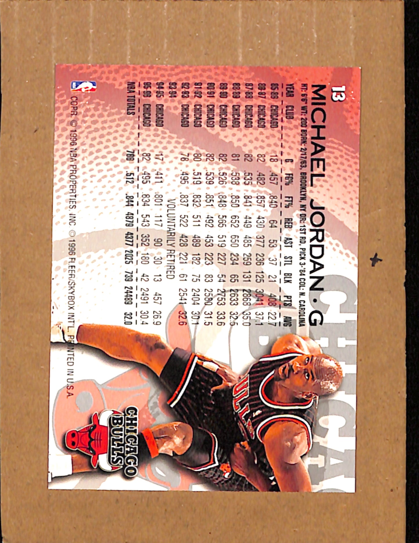 1996-97 Fleer #13 Michael Jordan Chicago Bulls NMT CS26017872