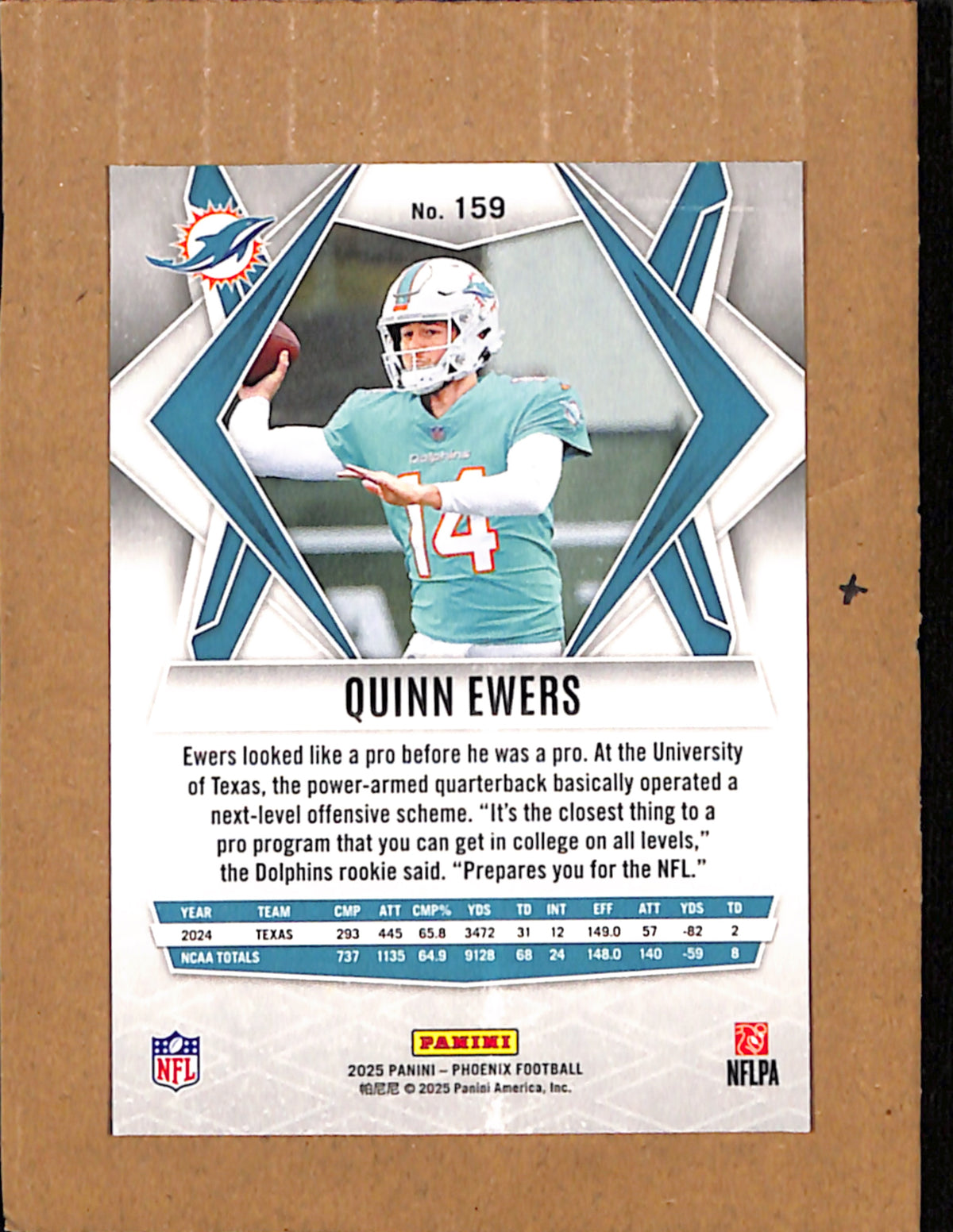 2025 Panini Phoenix #159 Quinn Ewers Miami Dolphins NMT CS26017891