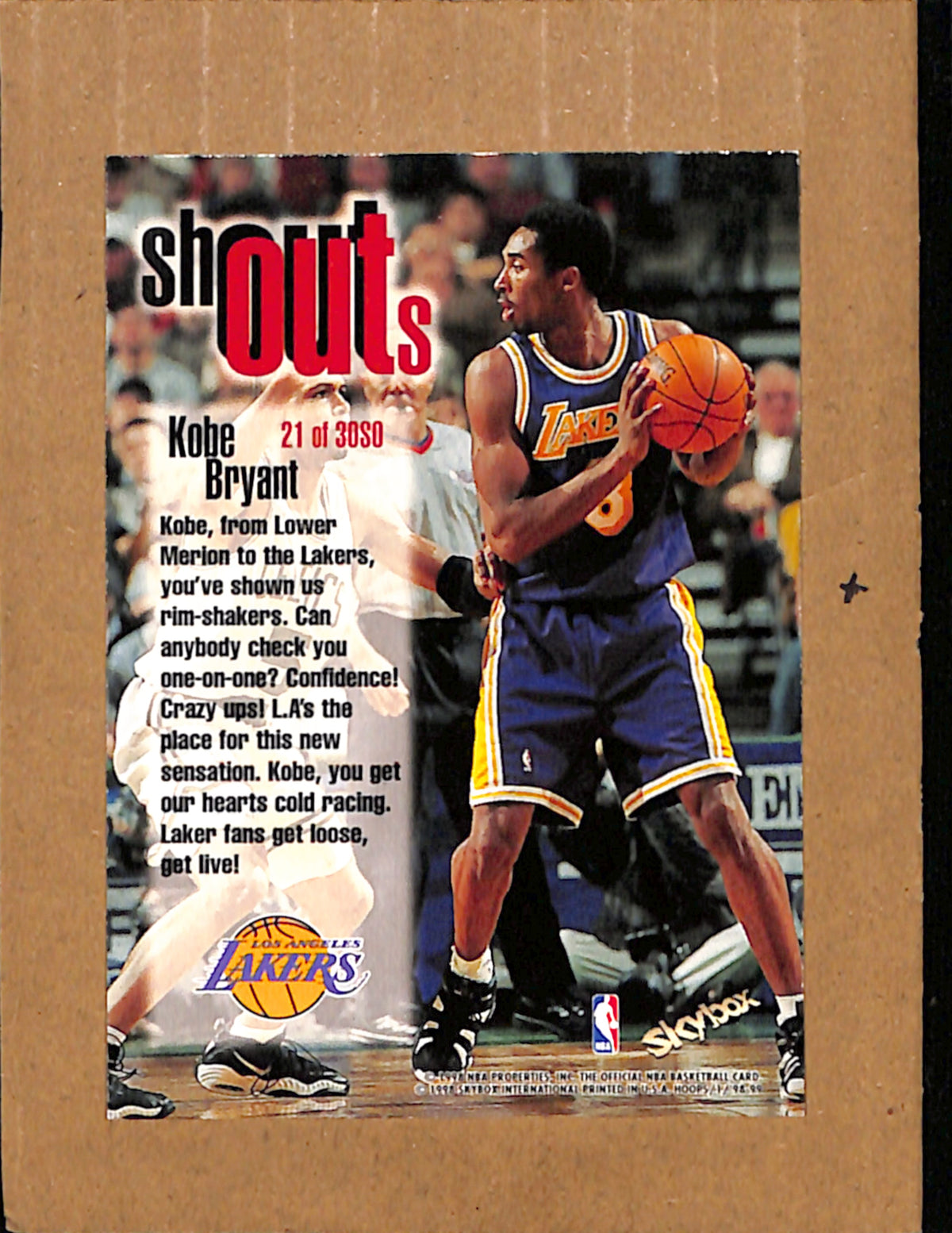 1998-99 Hoops #21 SO Kobe Bryant Los Angeles Lakers NMT CS26017920