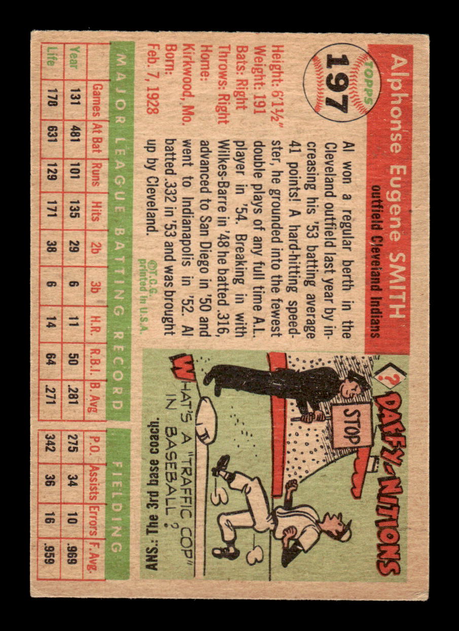 1955 Topps #197 Al Smith Cleveland Indians VG CS26017947