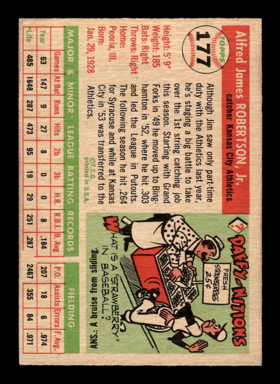 1955 Topps #177 Jim Robertson Kansas City Athletics VG CS26017964