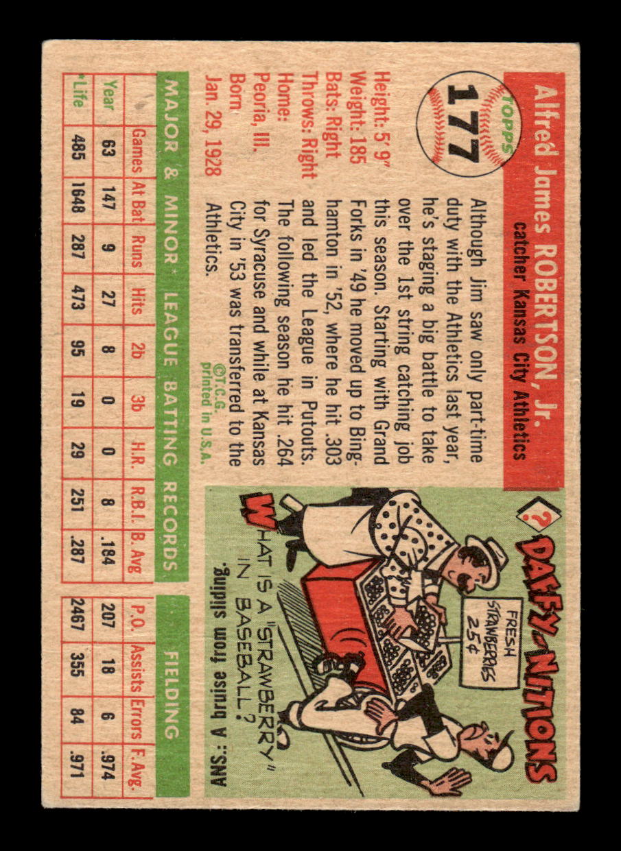 1955 Topps #177 Jim Robertson Kansas City Athletics VG CS26017965