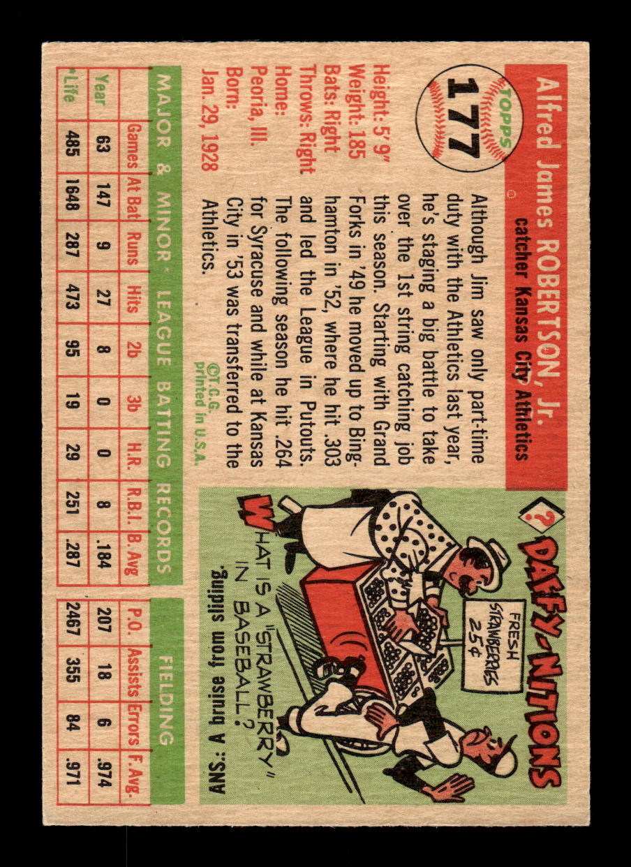 1955 Topps #177 Jim Robertson Kansas City Athletics VG CS26017966