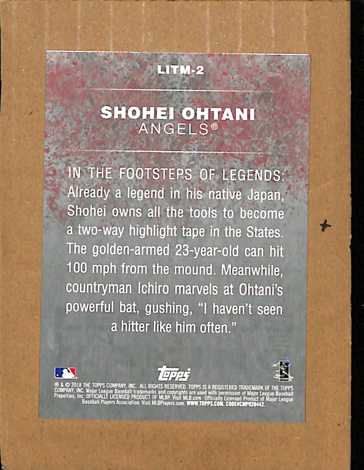 2018 Topps #LITM-2 Shohei Ohtani Los Angeles Angels NMT CS26018322