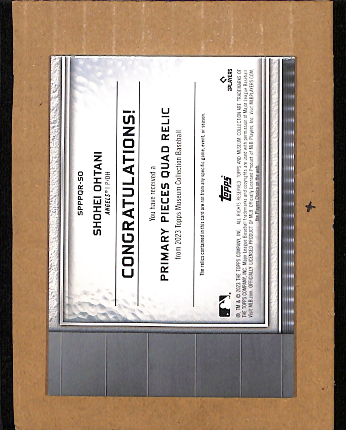 2023 Topps Museum Collection #SPPPQR-SO Shohei Ohtani #D /75 CS26018495