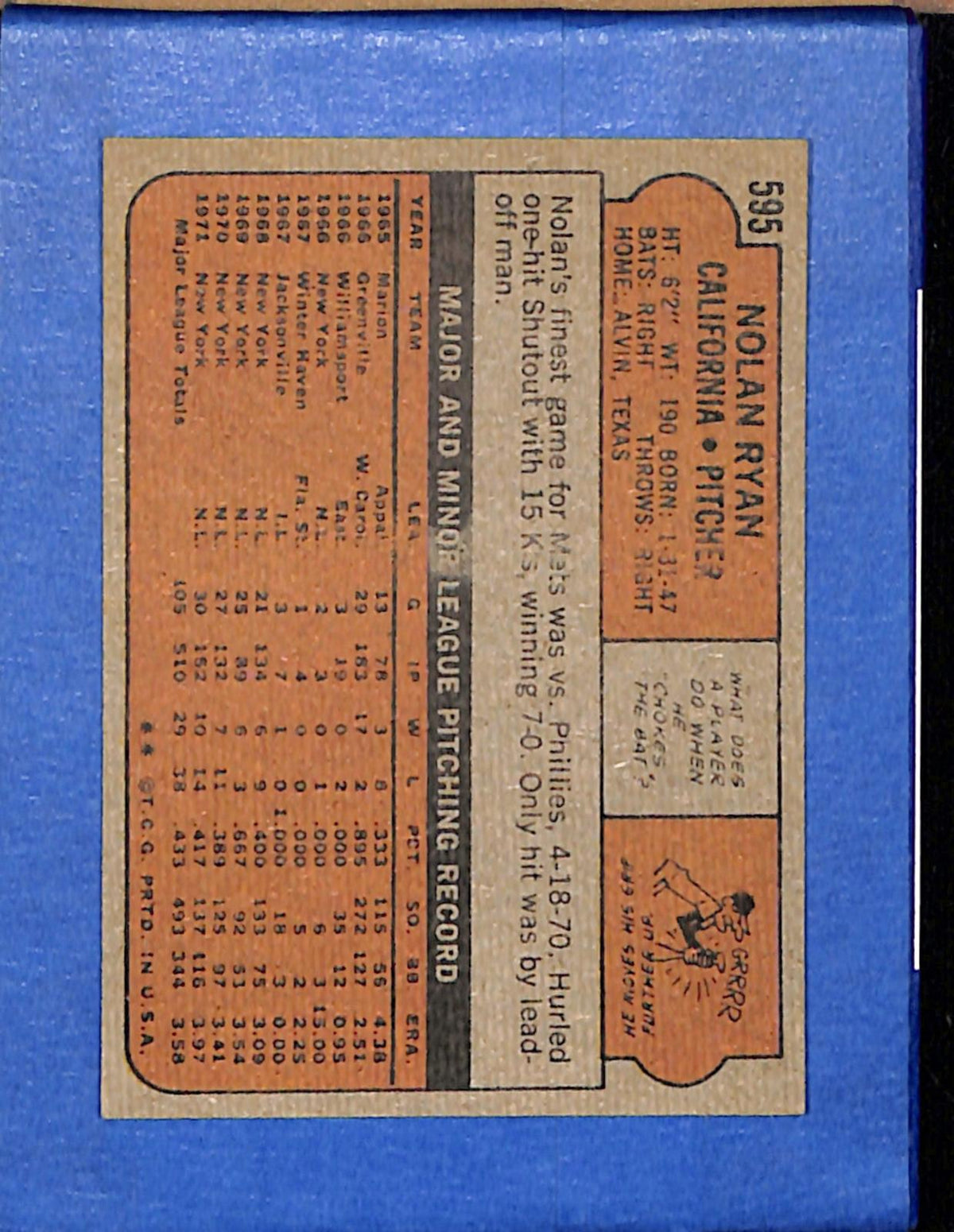 1972 Topps #595 Nolan Ryan Angels EX CS26018691