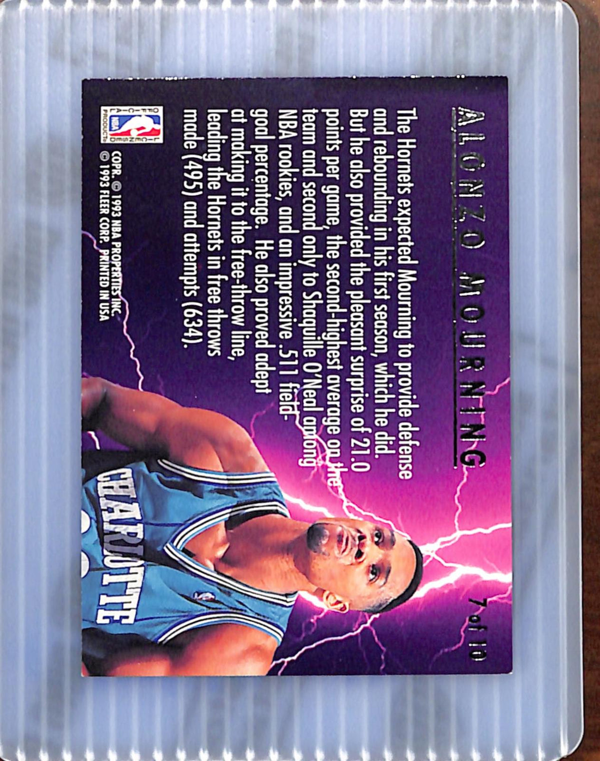 1993-94 Ultra #7 Alonzo Mourning Hornets NMT CS26018711