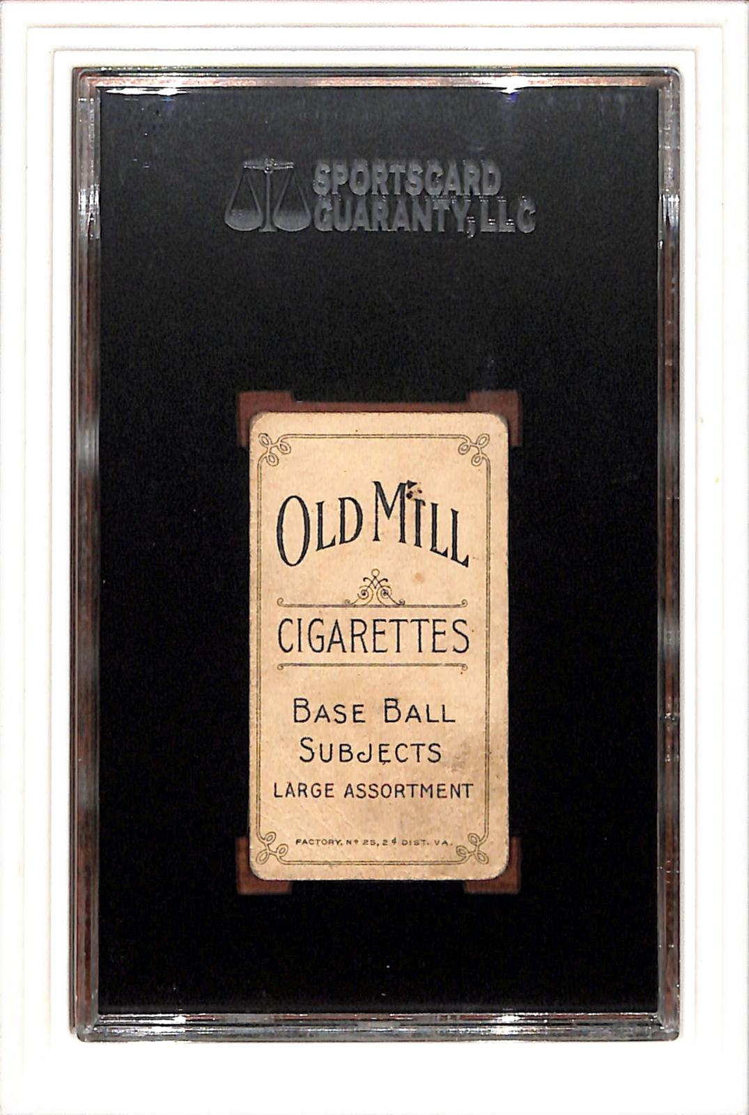 1909-11 T206 Joe Tinker Bat Off Shoulder Old Mill SGC 2 SN 8216068