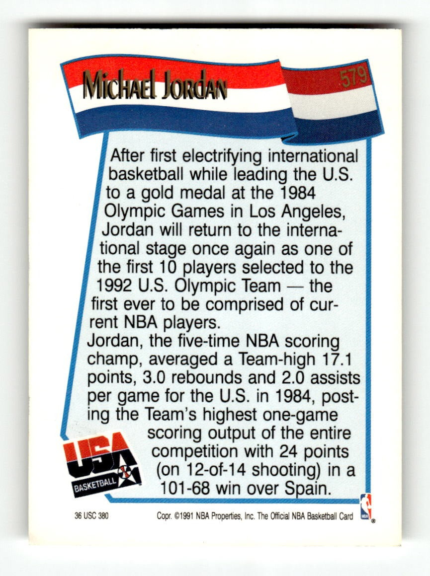 1991-92 Hoops #579 Michael Jordan USA EXMT CS26019178