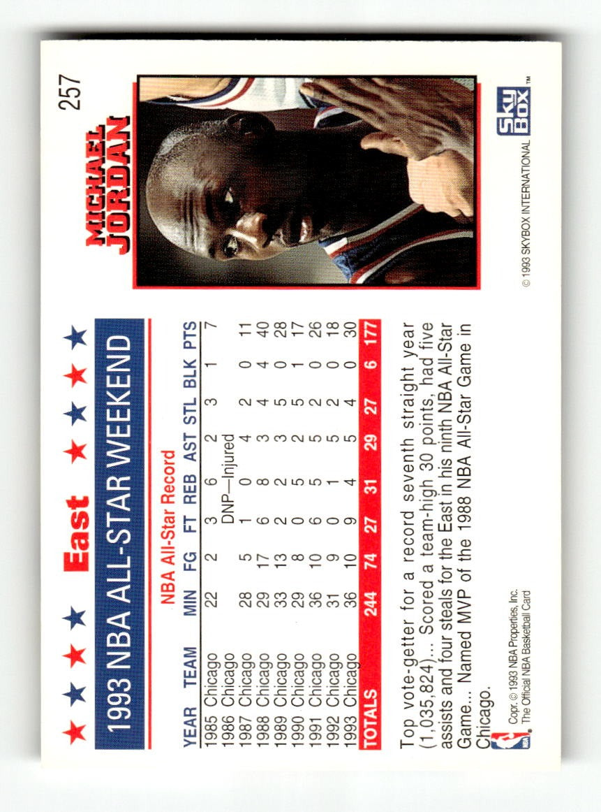 1993-94 Hoops #257 Michael Jordan Bulls NMT CS26019184