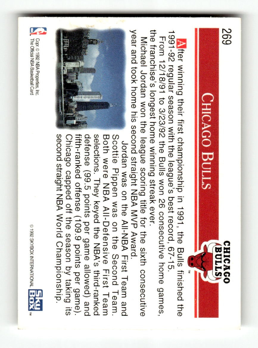 1992-93 Hoops #269 Chicago Bulls Bulls EXMT CS26019186