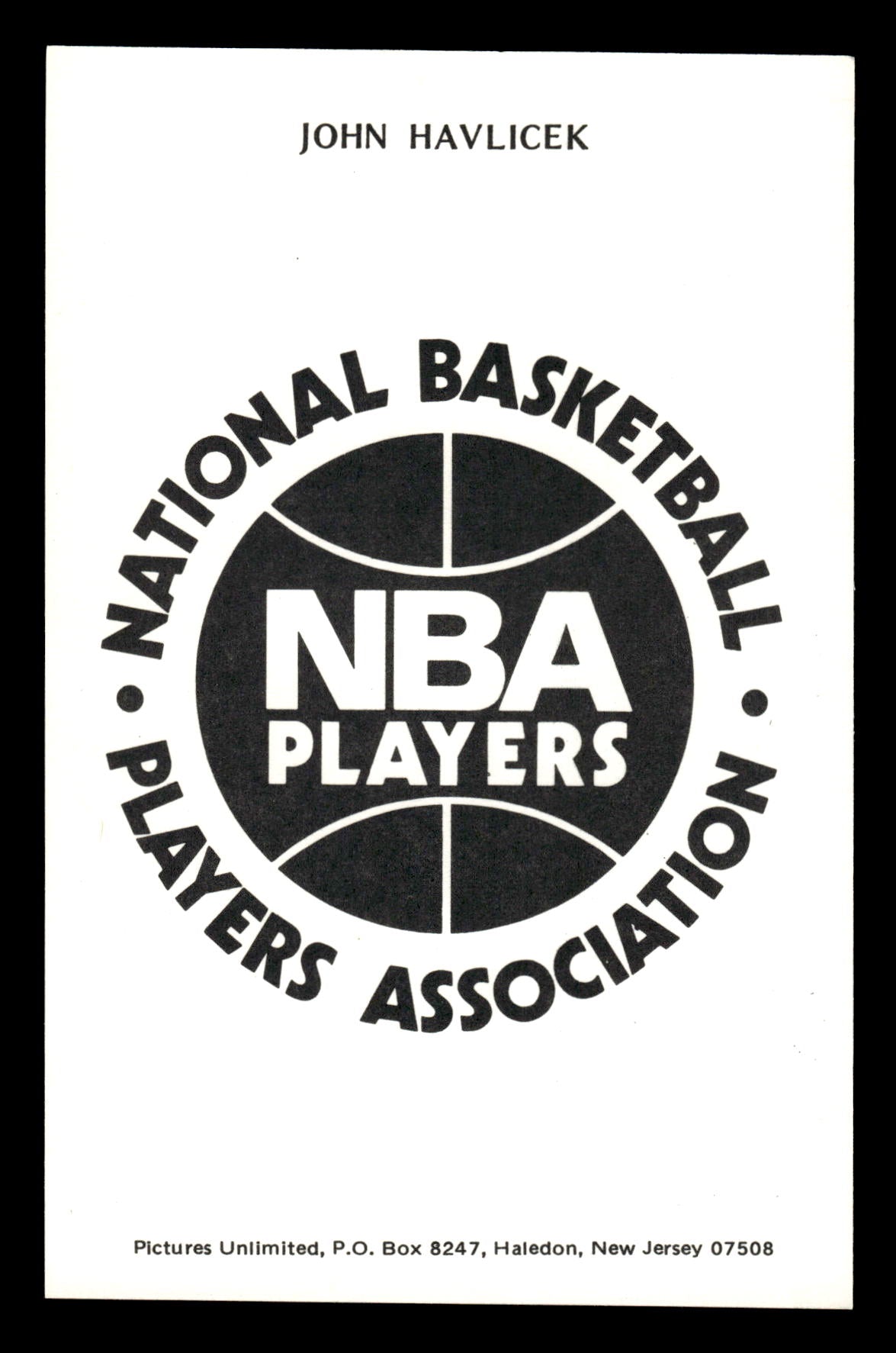 1973 John Havlicek NBA HOF Players Association POSTCARD-CARD-Boston Celtics