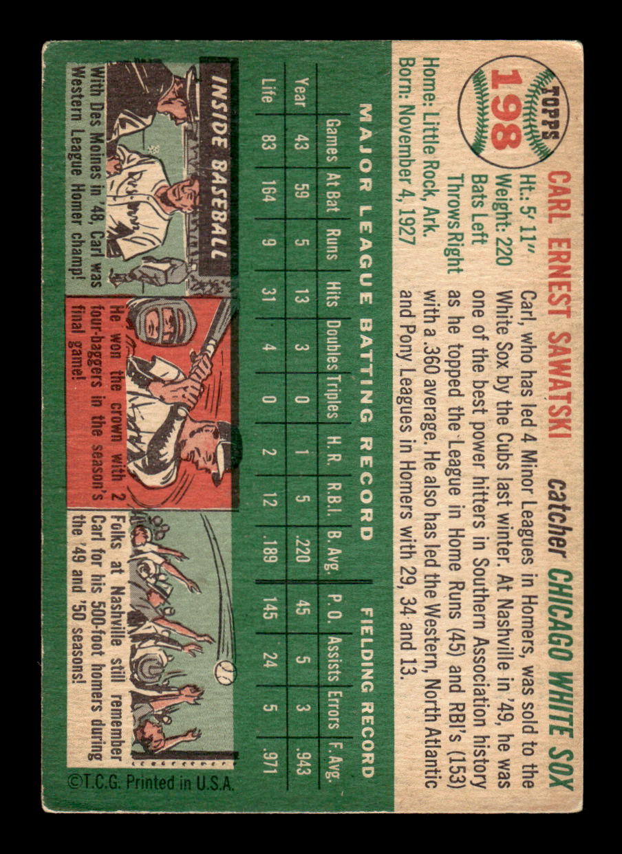 1954 Topps #198 Carl Sawatski - Chicago White Sox VG