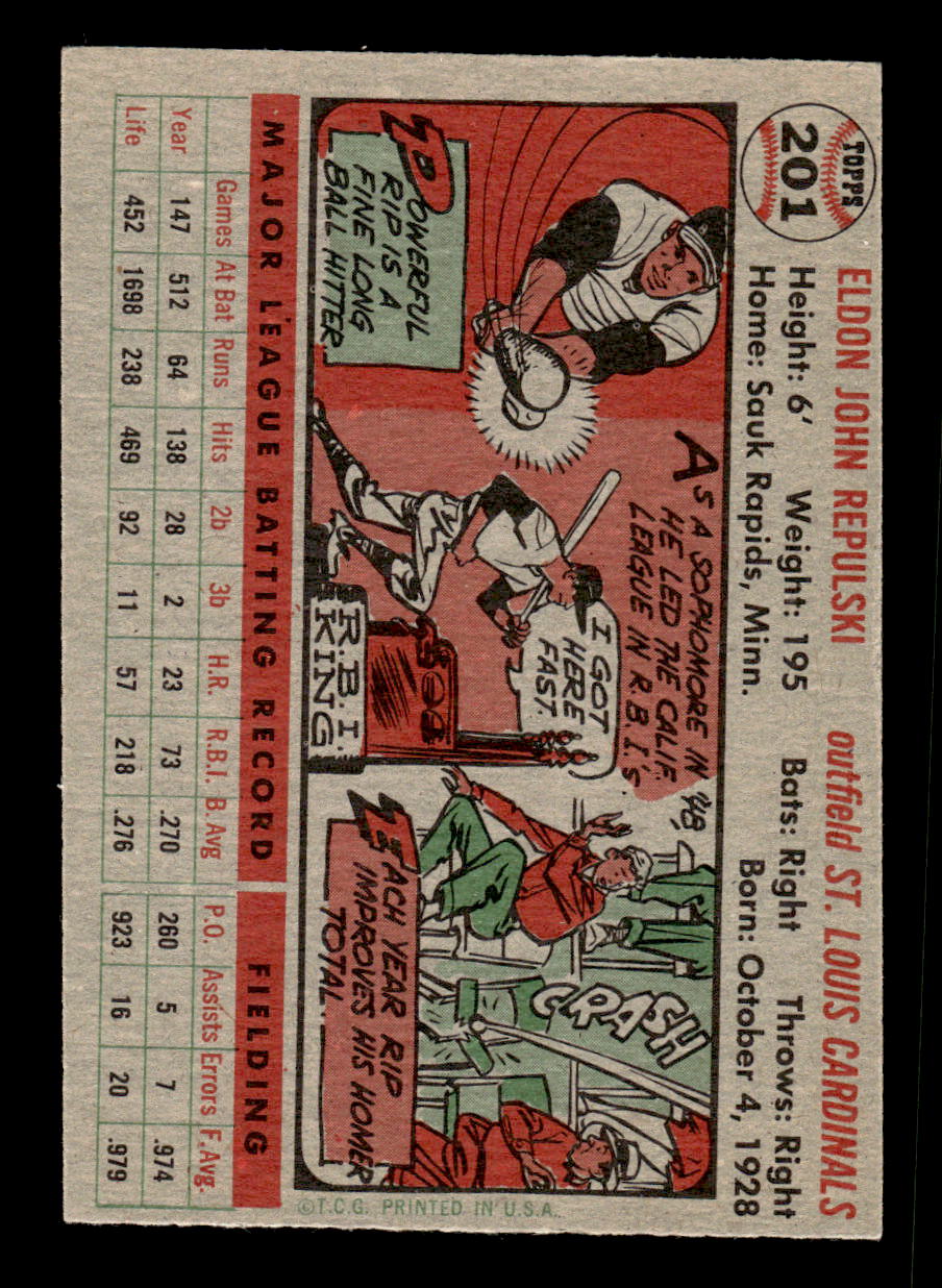 1956 Topps #201 Rip Repulski - St. Louis Cardinals EX