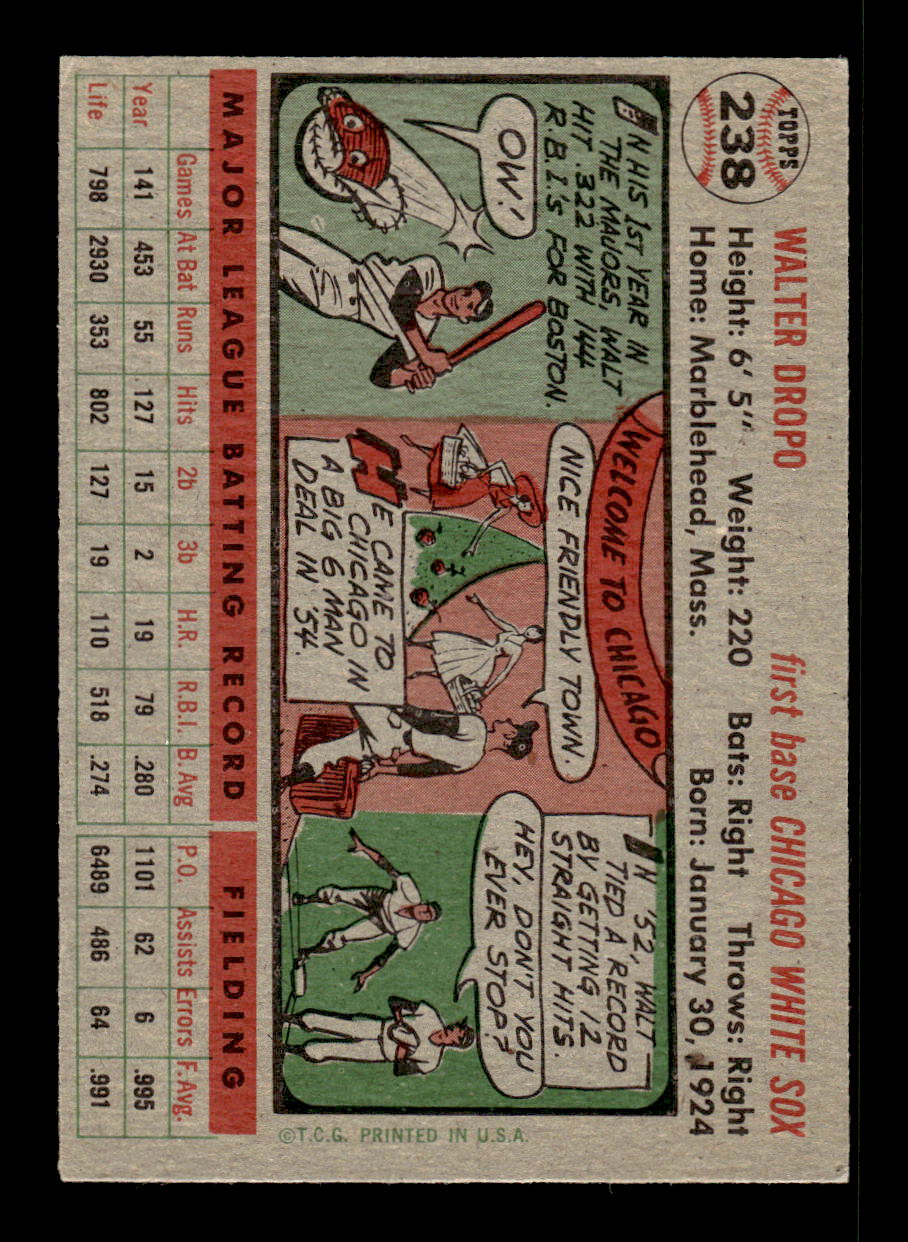 1956 Topps #238 Walt Dropo - Chicago White Sox EX