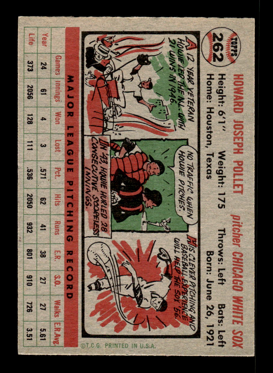 1956 Topps #262 Howie Pollet - Chicago White Sox EX
