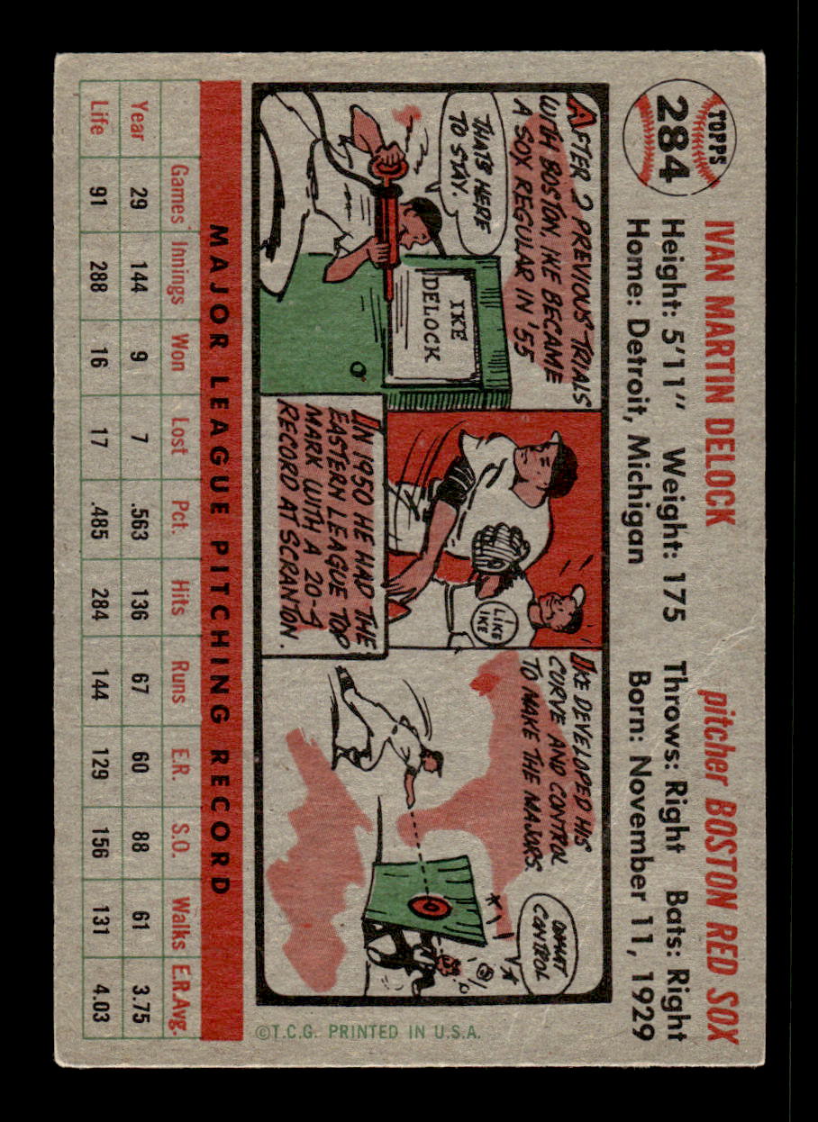 1956 Topps #284 Ike Delock - Boston Red Sox G/VG