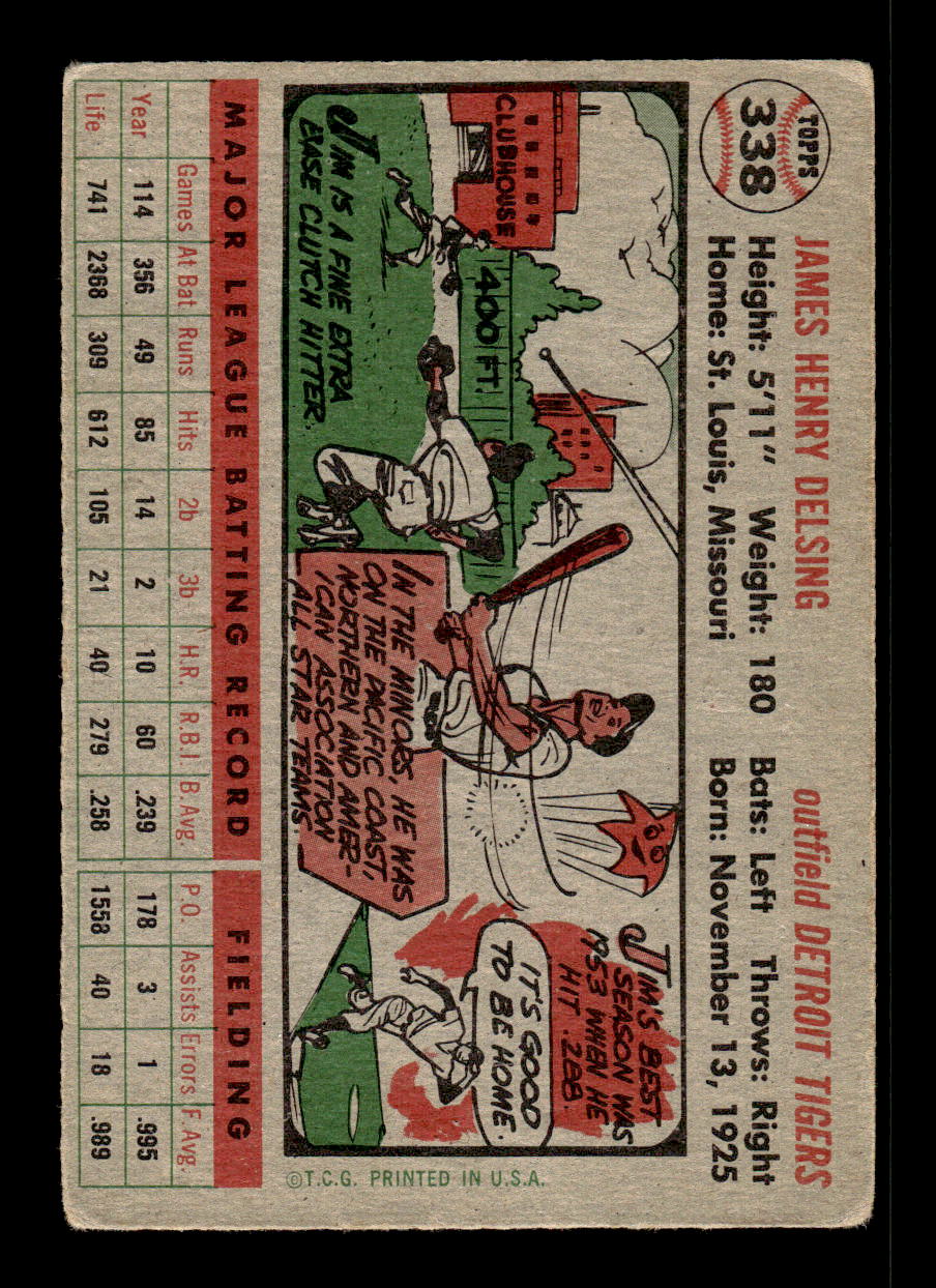 1956 Topps #338 Jim Delsing - Detroit Tigers VG