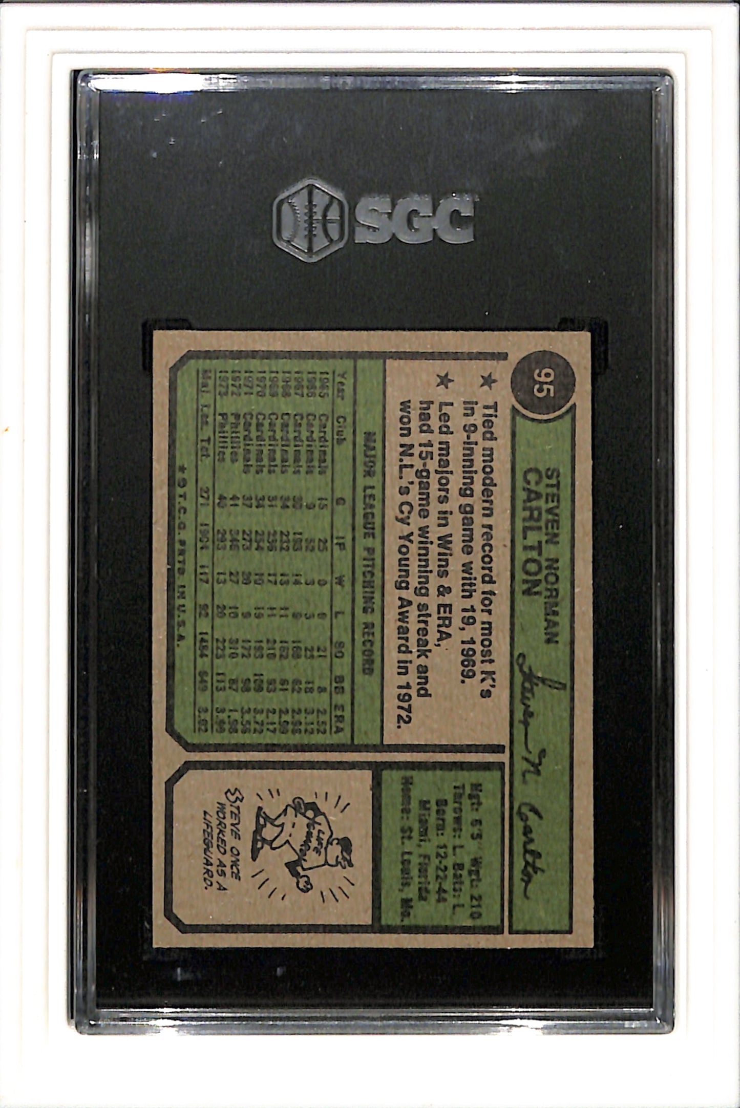 1974 Topps #95 Steve Carlton SGC 6.5 SN 7476917