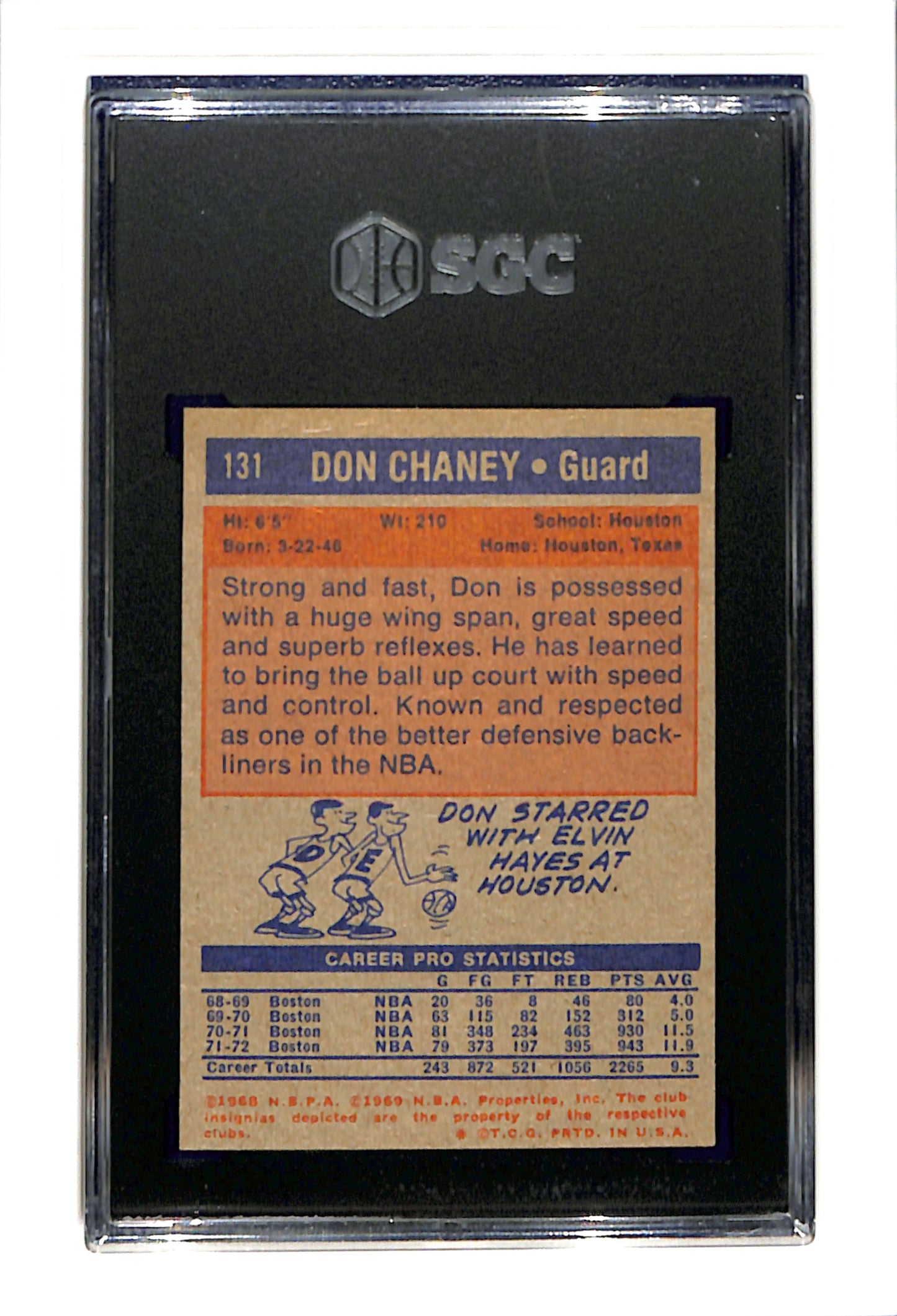 1972-73 Topps #131 Don Chaney SGC 7 SN 0214486