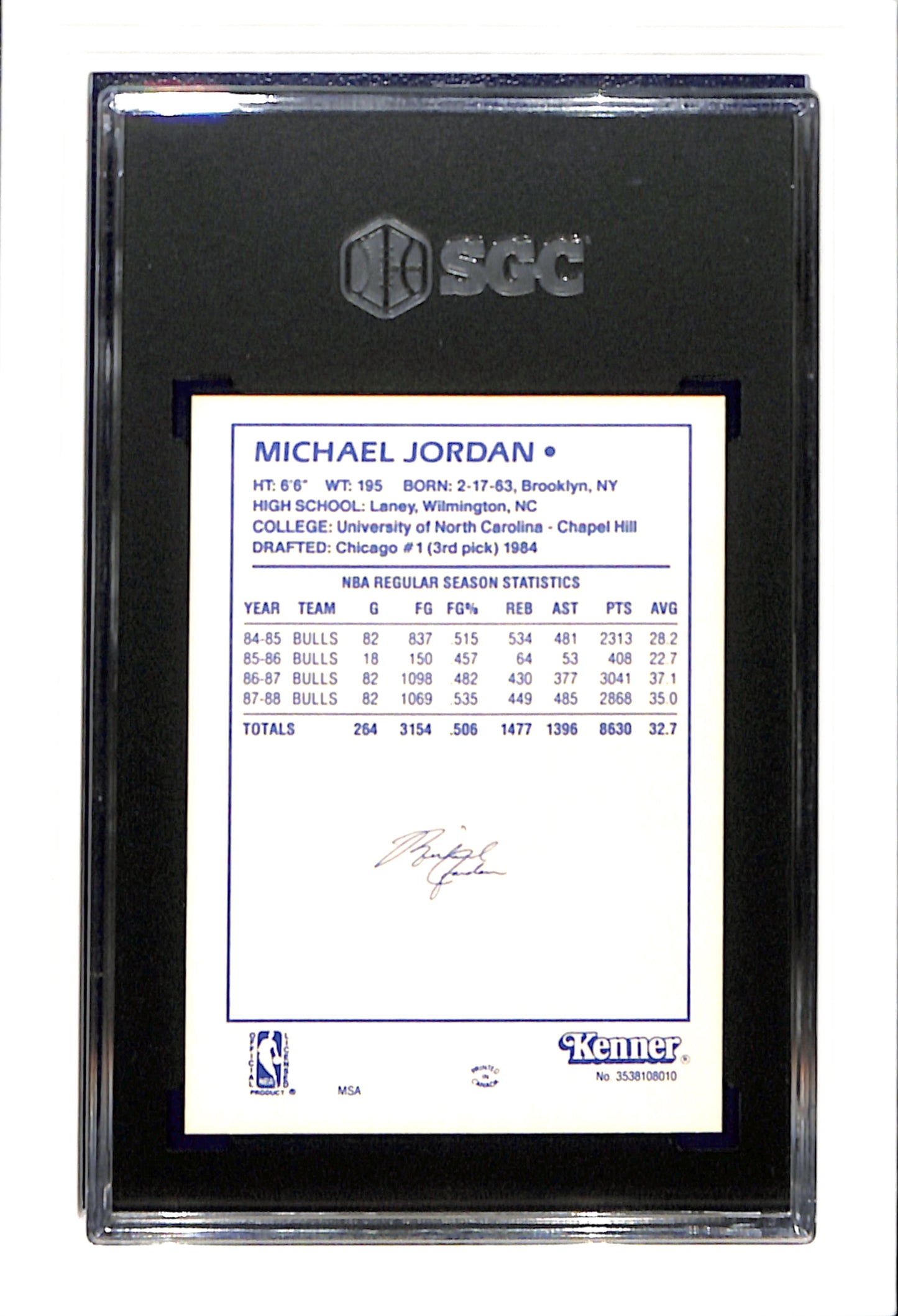 1988 Kenner Starting Lineup Michael Jordan SGC 8 SN 1186697