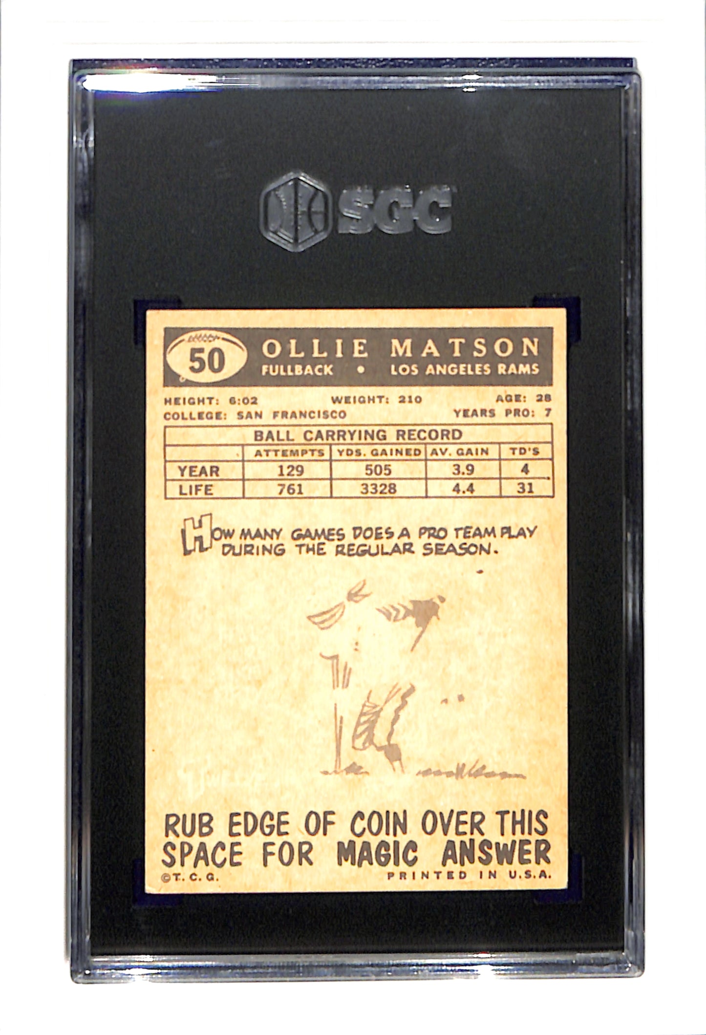 1959 Topps #50 Ollie Matson SGC 6.5 SN 4637798