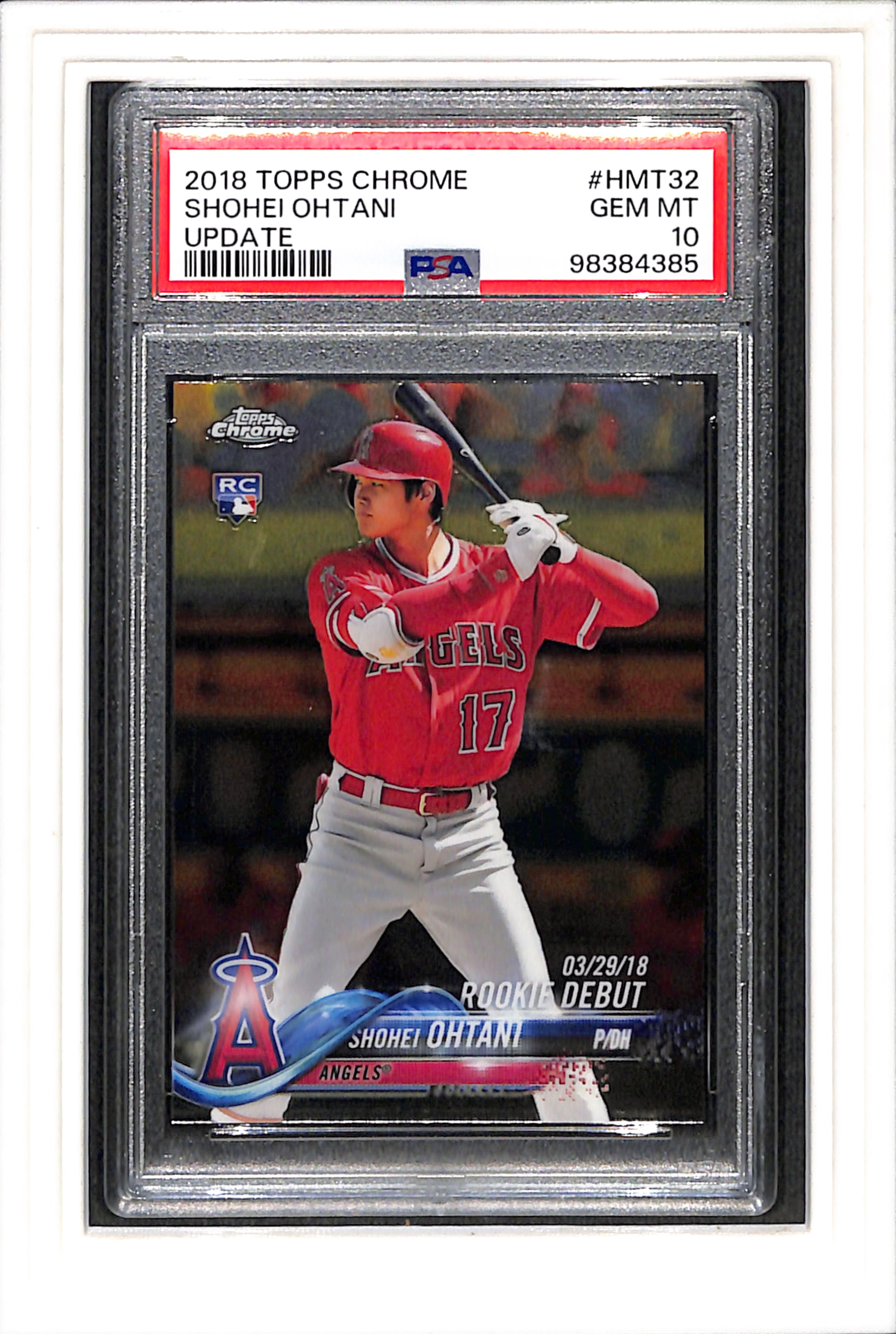2018 Topps Chrome Update #HMT32 SHOHEI OHTANI RC Rookie Debut PSA