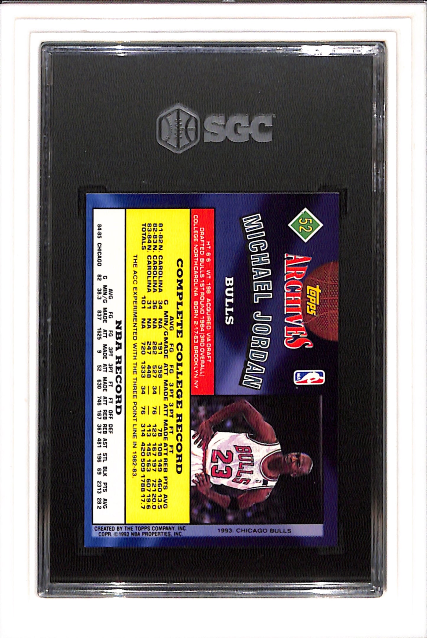 1992-93 Topps Archives #52 Michael Jordan SGC 9 SN 9670694