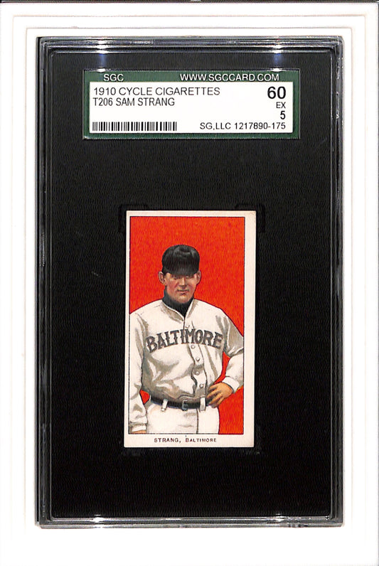 1909 T206 Sam Strang Cycle 350 SGC 5 Wow!