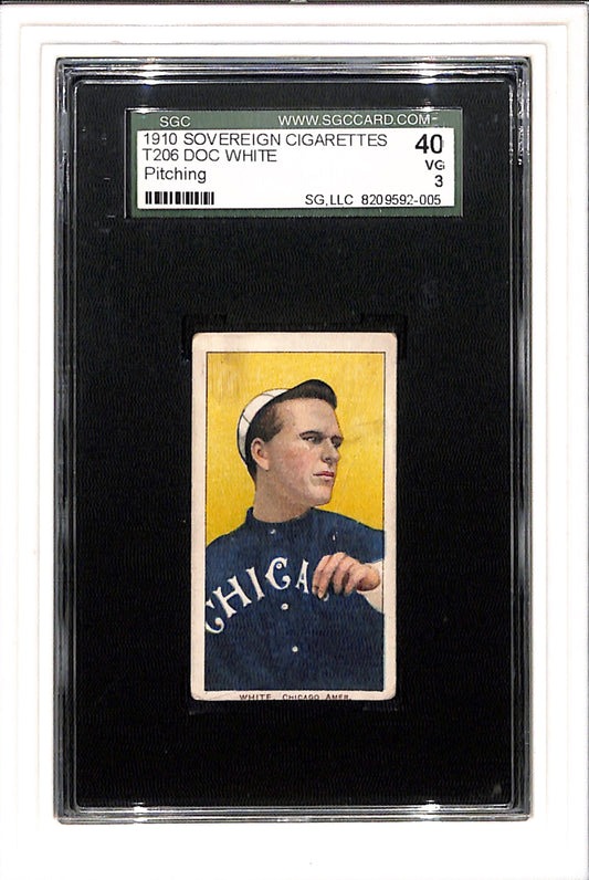 1910 T206 Doc White Pitching Sovereign 350 SGC 3