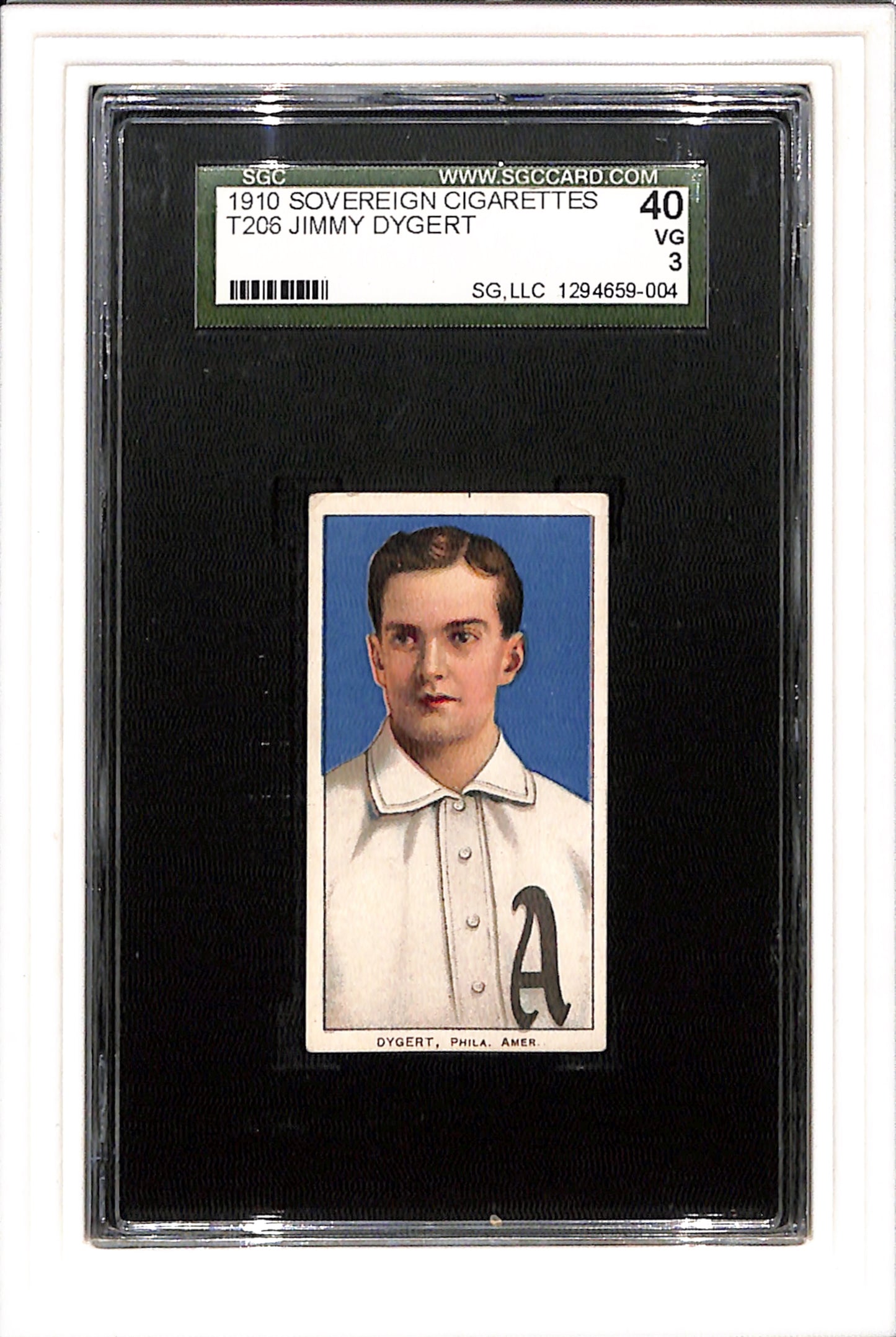 1910 T206 Jimmy Dygert Sovereign 350 SGC 3