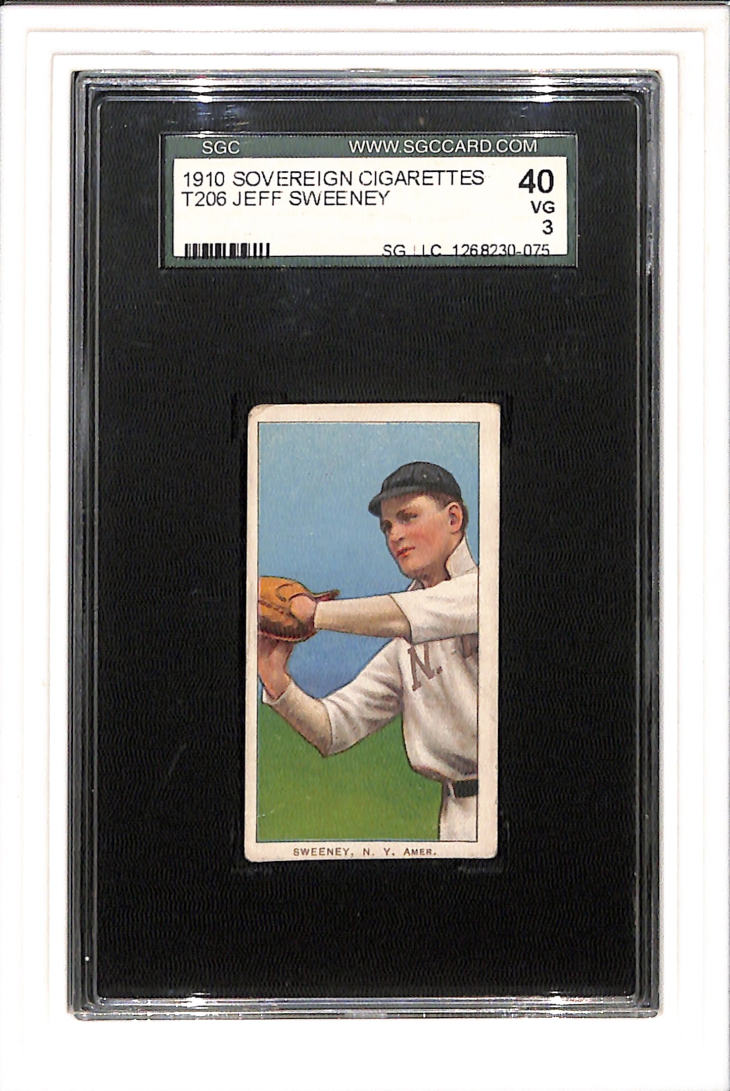 1910 T206 Jeff Sweeney Sovereign 350 SGC 3